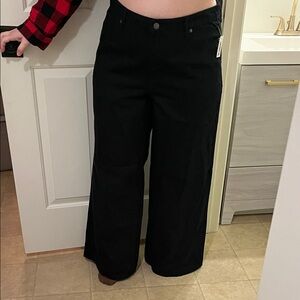 NWT Amazon essentials size 16 wide leg black jeans
